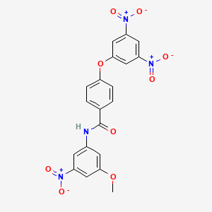 molecular formula C20H14N4O9 B11542414 4-(3,5-dinitrophenoxy)-N-(3-methoxy-5-nitrophenyl)benzamide 