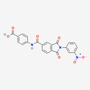 molecular formula C22H13N3O7 B11542449 4-({[2-(3-nitrophenyl)-1,3-dioxo-2,3-dihydro-1H-isoindol-5-yl]carbonyl}amino)benzoic acid 