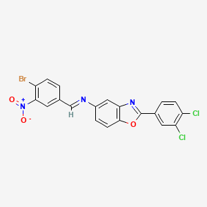 molecular formula C20H10BrCl2N3O3 B11542511 N-[(E)-(4-bromo-3-nitrophenyl)methylidene]-2-(3,4-dichlorophenyl)-1,3-benzoxazol-5-amine 