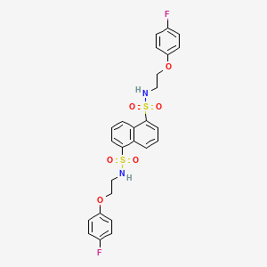 molecular formula C26H24F2N2O6S2 B11542552 N,N'-bis[2-(4-fluorophenoxy)ethyl]naphthalene-1,5-disulfonamide 