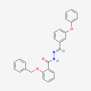 molecular formula C27H22N2O3 B11542595 2-(benzyloxy)-N'-[(E)-(3-phenoxyphenyl)methylidene]benzohydrazide 