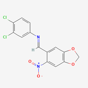 3,4-dichloro-N-[(E)-(6-nitro-1,3-benzodioxol-5-yl)methylidene]aniline