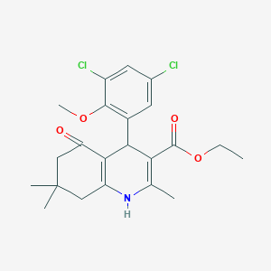 Ethyl 4-(3,5-dichloro-2-methoxyphenyl)-2,7,7-trimethyl-5-oxo-1,4,5,6,7,8-hexahydroquinoline-3-carboxylate