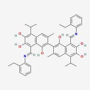 8,8'-bis{(E)-[(2-ethylphenyl)imino]methyl}-3,3'-dimethyl-5,5'-di(propan-2-yl)-2,2'-binaphthalene-1,1',6,6',7,7'-hexol