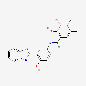 6-[(E)-{[3-(1,3-benzoxazol-2-yl)-4-hydroxyphenyl]imino}methyl]-2-bromo-3,4-dimethylphenol