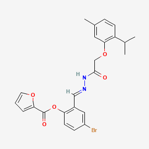 4-bromo-2-[(E)-(2-{[5-methyl-2-(propan-2-yl)phenoxy]acetyl}hydrazinylidene)methyl]phenyl furan-2-carboxylate