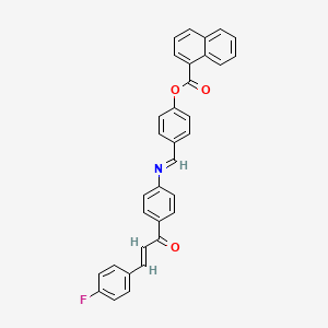 molecular formula C33H22FNO3 B11542676 4-[(E)-({4-[(2E)-3-(4-fluorophenyl)prop-2-enoyl]phenyl}imino)methyl]phenyl naphthalene-1-carboxylate 