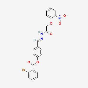 4-[(E)-{2-[(2-nitrophenoxy)acetyl]hydrazinylidene}methyl]phenyl 2-bromobenzoate