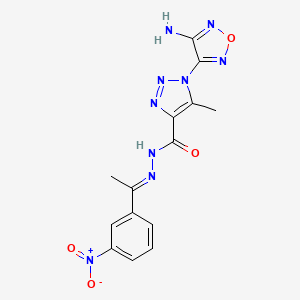 1-(4-amino-1,2,5-oxadiazol-3-yl)-5-methyl-N'-[(1E)-1-(3-nitrophenyl)ethylidene]-1H-1,2,3-triazole-4-carbohydrazide