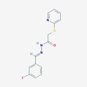 N'-[(E)-(3-fluorophenyl)methylidene]-2-(pyridin-2-ylsulfanyl)acetohydrazide