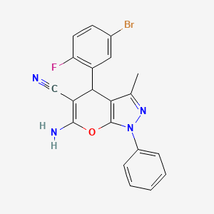 6-Amino-4-(5-bromo-2-fluorophenyl)-3-methyl-1-phenyl-1,4-dihydropyrano[2,3-c]pyrazole-5-carbonitrile