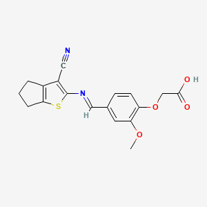 (4-{(E)-[(3-cyano-5,6-dihydro-4H-cyclopenta[b]thiophen-2-yl)imino]methyl}-2-methoxyphenoxy)acetic acid