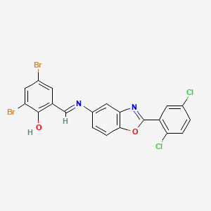 2,4-dibromo-6-[(E)-{[2-(2,5-dichlorophenyl)-1,3-benzoxazol-5-yl]imino}methyl]phenol