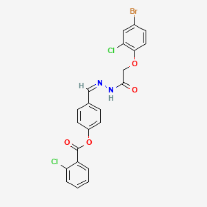 4-[(Z)-{2-[(4-bromo-2-chlorophenoxy)acetyl]hydrazinylidene}methyl]phenyl 2-chlorobenzoate