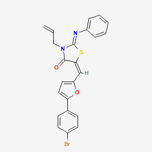 (2Z,5E)-5-{[5-(4-bromophenyl)furan-2-yl]methylidene}-2-(phenylimino)-3-(prop-2-en-1-yl)-1,3-thiazolidin-4-one