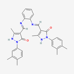 4,4'-[benzene-1,2-diylbis(iminomethylylidene)]bis[2-(3,4-dimethylphenyl)-5-methyl-2,4-dihydro-3H-pyrazol-3-one]