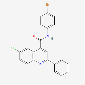 molecular formula C22H14BrClN2O B11542932 N-(4-bromophenyl)-6-chloro-2-phenylquinoline-4-carboxamide 