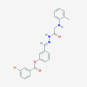 3-[(E)-({2-[(2-Methylphenyl)amino]acetamido}imino)methyl]phenyl 3-bromobenzoate