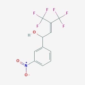 molecular formula C11H7F6NO3 B011543 1-(m-Nitrophenyl)-4,4,4-trifluoro-3-trifluoromethyl-2-buten-1-ol CAS No. 100482-54-0
