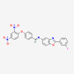 N-{(E)-[4-(2,4-dinitrophenoxy)phenyl]methylidene}-2-(3-iodophenyl)-1,3-benzoxazol-5-amine