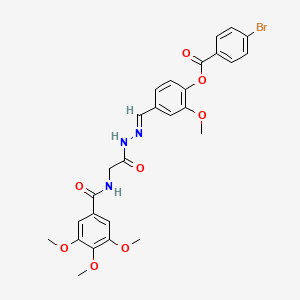 2-Methoxy-4-[(E)-({2-[(3,4,5-trimethoxyphenyl)formamido]acetamido}imino)methyl]phenyl 4-bromobenzoate