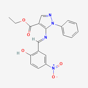 ethyl 5-{[(E)-(2-hydroxy-5-nitrophenyl)methylidene]amino}-1-phenyl-1H-pyrazole-4-carboxylate