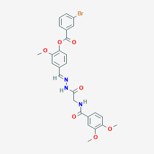 4-[(E)-({[(3,4-dimethoxybenzoyl)amino]acetyl}hydrazono)methyl]-2-methoxyphenyl 3-bromobenzoate