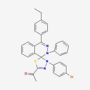 1-[3'-(4-Bromophenyl)-4-(4-ethylphenyl)-2-phenyl-2H,3'H-spiro[phthalazine-1,2'-[1,3,4]thiadiazol]-5'-YL]ethan-1-one