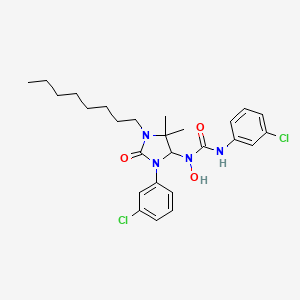 3-(3-Chlorophenyl)-1-[3-(3-chlorophenyl)-5,5-dimethyl-1-octyl-2-oxoimidazolidin-4-yl]-1-hydroxyurea