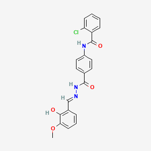 2-chloro-N-(4-{[(2E)-2-(2-hydroxy-3-methoxybenzylidene)hydrazinyl]carbonyl}phenyl)benzamide