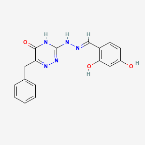 6-benzyl-3-[(2E)-2-(2,4-dihydroxybenzylidene)hydrazinyl]-1,2,4-triazin-5(2H)-one