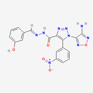 1-(4-amino-1,2,5-oxadiazol-3-yl)-N'-[(E)-(3-hydroxyphenyl)methylidene]-5-(3-nitrophenyl)-1H-1,2,3-triazole-4-carbohydrazide