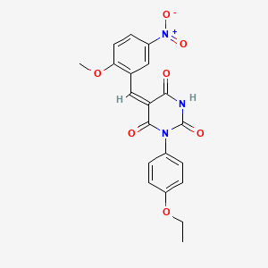 (5E)-1-(4-ethoxyphenyl)-5-[(2-methoxy-5-nitrophenyl)methylidene]-1,3-diazinane-2,4,6-trione