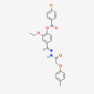 2-ethoxy-4-[(E)-{2-[(4-methylphenoxy)acetyl]hydrazinylidene}methyl]phenyl 4-bromobenzoate