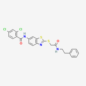 2,4-dichloro-N-[2-({2-oxo-2-[(2-phenylethyl)amino]ethyl}sulfanyl)-1,3-benzothiazol-6-yl]benzamide