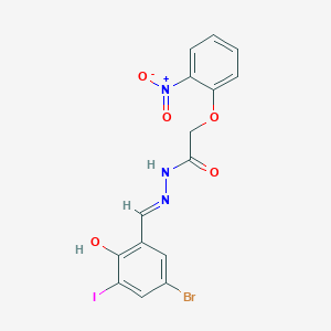 N'-[(E)-(5-bromo-2-hydroxy-3-iodophenyl)methylidene]-2-(2-nitrophenoxy)acetohydrazide