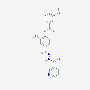 2-methoxy-4-[(E)-{2-[(6-methylpyridin-3-yl)carbonyl]hydrazinylidene}methyl]phenyl 3-methoxybenzoate