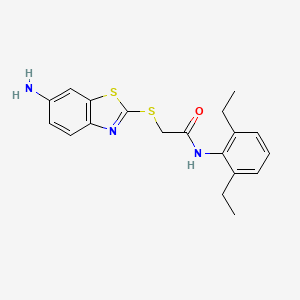 2-[(6-amino-1,3-benzothiazol-2-yl)sulfanyl]-N-(2,6-diethylphenyl)acetamide