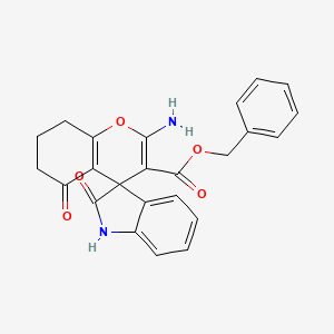 Benzyl 2-amino-2',5-dioxo-1',2',5,6,7,8-hexahydrospiro[chromene-4,3'-indole]-3-carboxylate