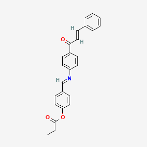 4-[(E)-({4-[(2E)-3-phenylprop-2-enoyl]phenyl}imino)methyl]phenyl propanoate