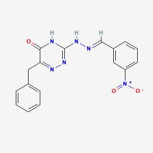 6-benzyl-3-[(2E)-2-(3-nitrobenzylidene)hydrazinyl]-1,2,4-triazin-5(2H)-one