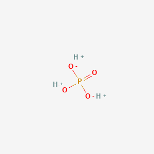 molecular formula H3PO4<br>H3O4P<br>H3PO4<br>H3O4P B115441 Hydron;phosphate CAS No. 149059-06-3