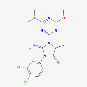 3-(3,4-Dichlorophenyl)-1-[4-(dimethylamino)-6-methoxy-1,3,5-triazin-2-yl]-2-imino-5-methylimidazolidin-4-one