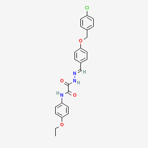 N'-[(E)-[4-[(4-chlorophenyl)methoxy]phenyl]methylideneamino]-N-(4-ethoxyphenyl)oxamide