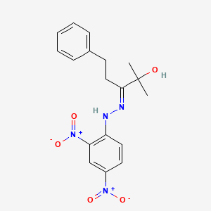 (3E)-3-[2-(2,4-dinitrophenyl)hydrazinylidene]-2-methyl-5-phenylpentan-2-ol