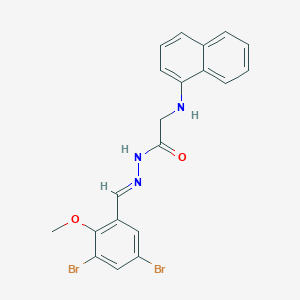 molecular formula C20H17Br2N3O2 B11544147 N'-[(E)-(3,5-Dibromo-2-methoxyphenyl)methylidene]-2-[(naphthalen-1-YL)amino]acetohydrazide 