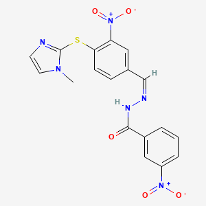 N'-[(Z)-{4-[(1-methyl-1H-imidazol-2-yl)sulfanyl]-3-nitrophenyl}methylidene]-3-nitrobenzohydrazide