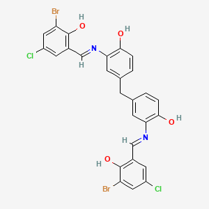 2,2'-{methanediylbis[(6-hydroxybenzene-3,1-diyl)nitrilo(E)methylylidene]}bis(6-bromo-4-chlorophenol)