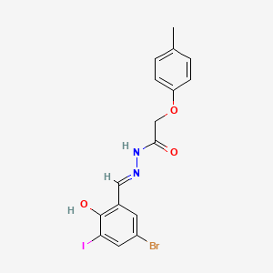 N'-[(E)-(5-bromo-2-hydroxy-3-iodophenyl)methylidene]-2-(4-methylphenoxy)acetohydrazide