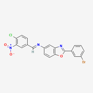 2-(3-bromophenyl)-N-[(E)-(4-chloro-3-nitrophenyl)methylidene]-1,3-benzoxazol-5-amine